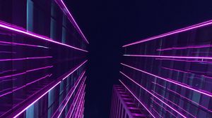 Preview wallpaper buildings, skyscrapers, architecture, backlight, purple