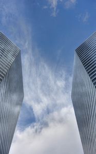 Preview wallpaper buildings, skyscrapers, architecture, city, bottom view
