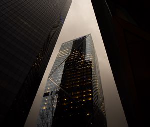 Preview wallpaper buildings, skyscrapers, architecture, lights, reflection, dark