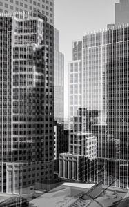 Preview wallpaper buildings, skyscrapers, black and white, city