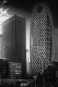 Preview wallpaper buildings, skyscrapers, black and white, city, architecture