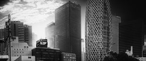 Preview wallpaper buildings, skyscrapers, black and white, city, architecture