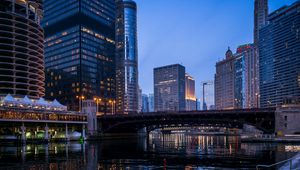 Preview wallpaper buildings, skyscrapers, bridge, architecture, city, chicago, usa