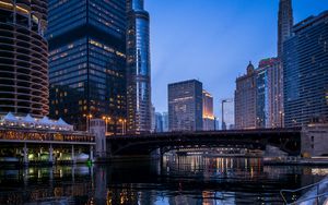 Preview wallpaper buildings, skyscrapers, bridge, architecture, city, chicago, usa