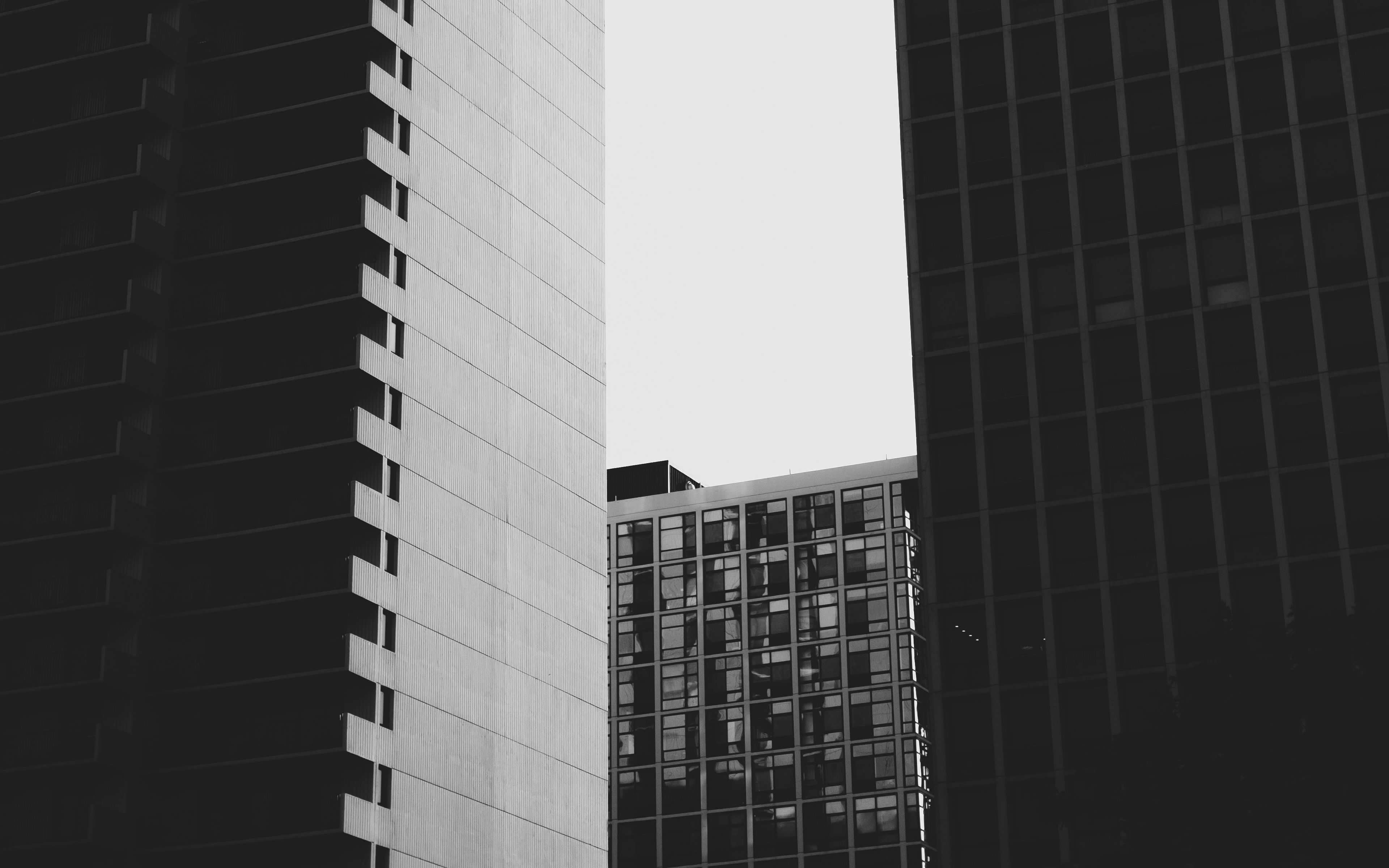 Download wallpaper 3840x2400 buildings, skyscrapers, bw, architecture ...