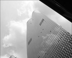 Preview wallpaper buildings, skyscrapers, city, bw