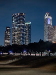 Preview wallpaper buildings, skyscrapers, city, architecture, night
