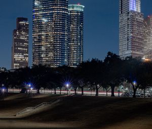 Preview wallpaper buildings, skyscrapers, city, architecture, night