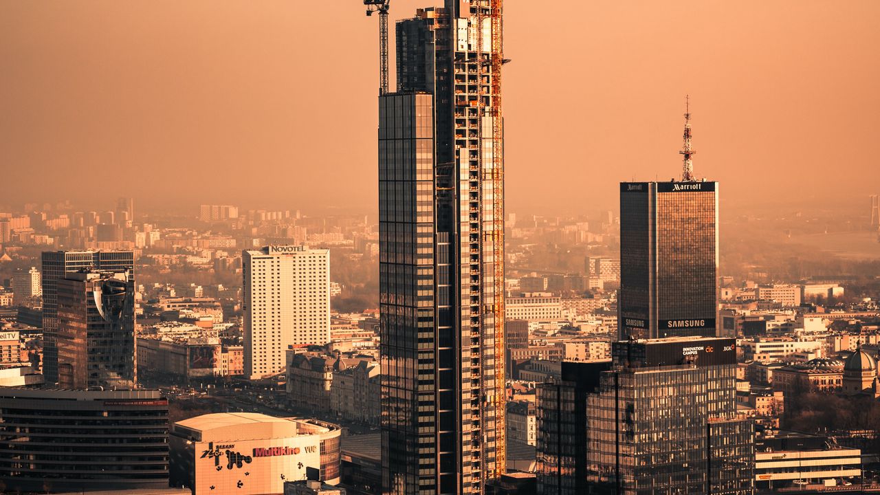 Wallpaper buildings, skyscrapers, city, aerial view, architecture