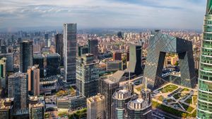 Preview wallpaper buildings, skyscrapers, city, aerial view