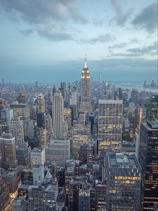 Preview wallpaper buildings, skyscrapers, lights, height, sky, city