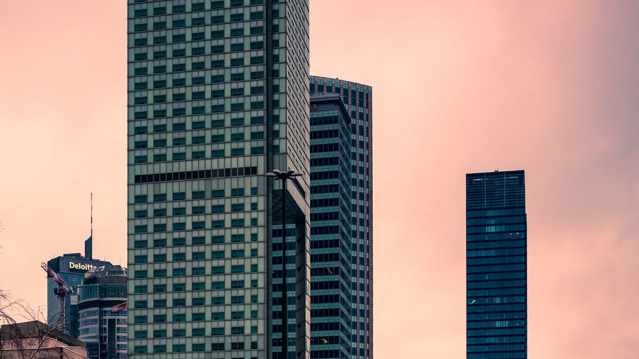Wallpaper buildings, skyscrapers, reflection, city, architecture