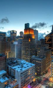 Preview wallpaper buildings, skyscrapers, sky, top view, hdr