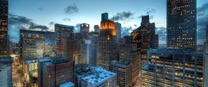 Preview wallpaper buildings, skyscrapers, sky, top view, hdr