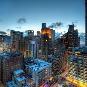 Preview wallpaper buildings, skyscrapers, sky, top view, hdr