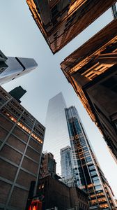 Preview wallpaper buildings, skyscrapers, sky, architecture, bottom view