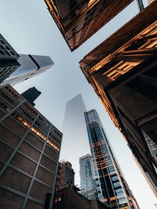 Preview wallpaper buildings, skyscrapers, sky, architecture, bottom view