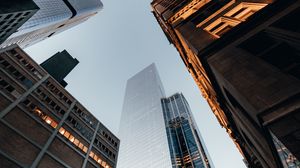 Preview wallpaper buildings, skyscrapers, sky, architecture, bottom view