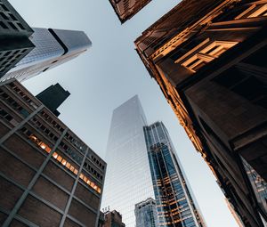 Preview wallpaper buildings, skyscrapers, sky, architecture, bottom view