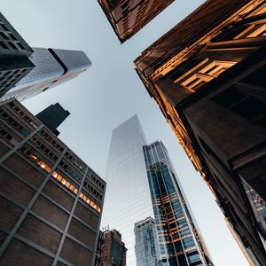 Preview wallpaper buildings, skyscrapers, sky, architecture, bottom view