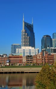 Preview wallpaper buildings, spires, reflection, river