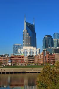 Preview wallpaper buildings, spires, reflection, river