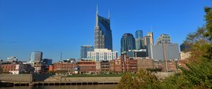 Preview wallpaper buildings, spires, reflection, river