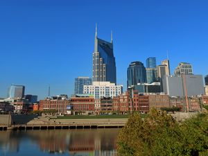 Preview wallpaper buildings, spires, reflection, river