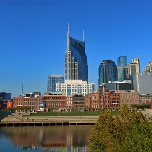 Preview wallpaper buildings, spires, reflection, river
