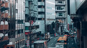 Preview wallpaper buildings, street, cars, city