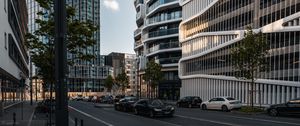 Preview wallpaper buildings, street, road, cars
