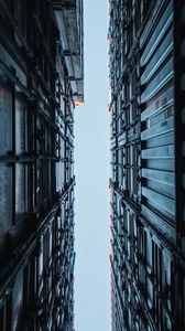 Preview wallpaper buildings, structure, bottom view, sky