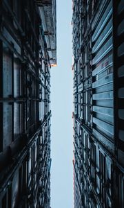 Preview wallpaper buildings, structure, bottom view, sky