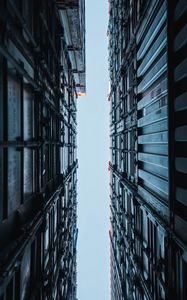 Preview wallpaper buildings, structure, bottom view, sky
