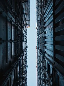 Preview wallpaper buildings, structure, bottom view, sky