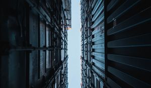 Preview wallpaper buildings, structure, bottom view, sky