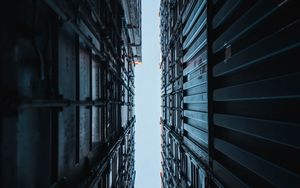 Preview wallpaper buildings, structure, bottom view, sky