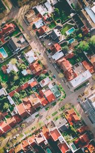 Preview wallpaper buildings, top view, city