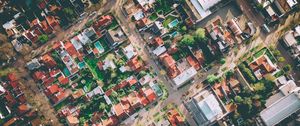 Preview wallpaper buildings, top view, city