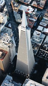 Preview wallpaper buildings, tower, aerial view, height, city