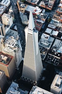 Preview wallpaper buildings, tower, aerial view, height, city