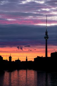 Preview wallpaper buildings, tower, architecture, dark, city, dusk