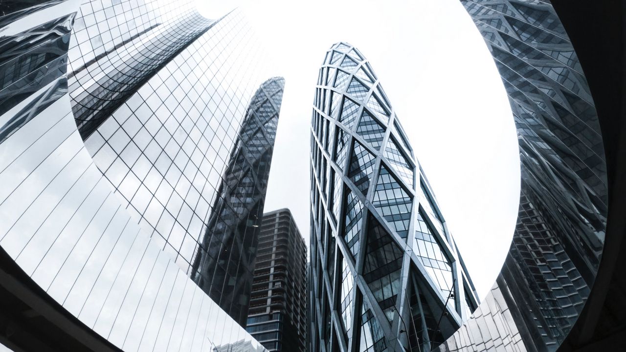Wallpaper buildings, tower, architecture, reflection, modern