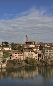 Preview wallpaper buildings, tower, city, river