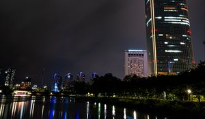 Preview wallpaper buildings, tower, skyscraper, night, city
