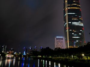 Preview wallpaper buildings, tower, skyscraper, night, city