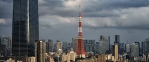 Preview wallpaper buildings, tower, spire, architecture, houses, city