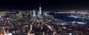 Preview wallpaper buildings, tower, streets, lights, city, night