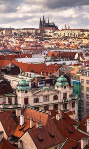 Preview wallpaper buildings, towers, architecture, roofs, tiles, city