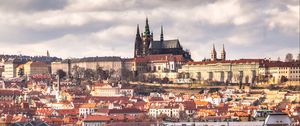 Preview wallpaper buildings, towers, architecture, roofs, tiles, city